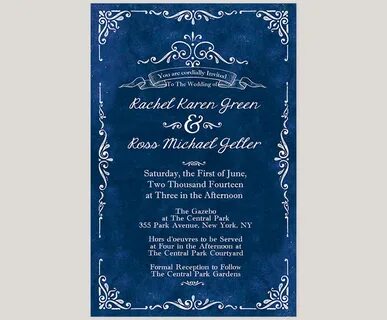 Vintage-inspired royal blue wedding invitations - THE RACHEL