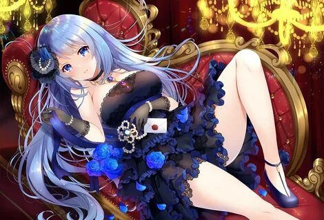 couch dress emori miku emori miku project flowers gloves koy