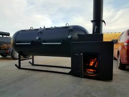 Picked up this beautiful 500 gallon reverse flow smoker from