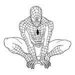 Spiderman Line Art Design Vector Illustration Idea Editorial