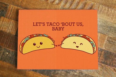 Cute Card Taco Pun Let's Taco Bout Us Baby Food Pun Etsy Cut