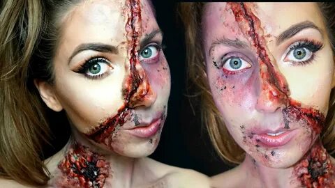 Half Face Zombie Makeup Tutorial Gaestutorial