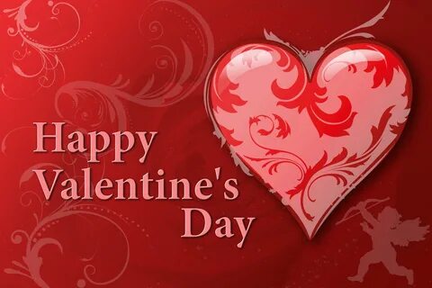 Happy valentine’s day, heart at red background free image do