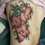 Simple Gladiolus Flowers Tattoo On Hip For Girls Gladiolus f