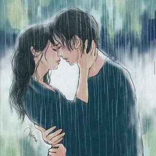 Anime Couple In Rain posted by Zoey Tremblay