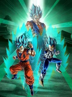 Super Saiyan Blue Goku, Super Saiyan Blue Vegeta and Vegito 