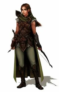 Female Human Ranger - Pathfinder PFRPG DND D&D 3.5 5th ed d2