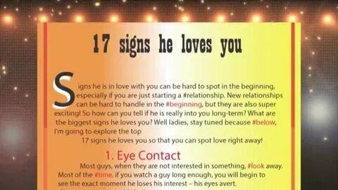 17 Signs He Loves You - YouTube