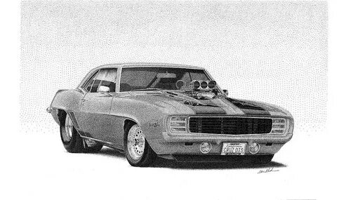 69 Camaro Drawing by Steve Mashburn