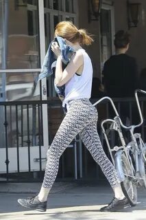 Emma Stone Booty in Tights while out in West Hollywood