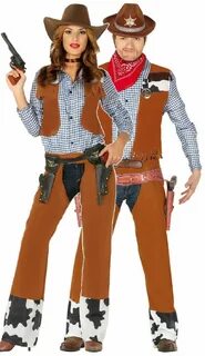 ✔ Couples Matching Ladies Mens Cowboy Cowgirl Wild West Fanc