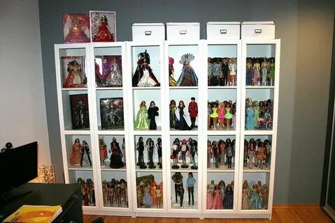 My dolly glass cabinet :) Doll storage, Doll display, Barbie