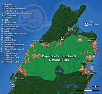 Map of Cape Breton National Park Nova scotia travel, Cape br