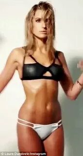 Laura Dundovic strips down to skimpy bikini for Cleo photo s