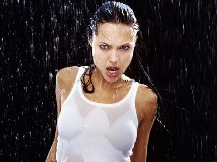 Angelina Jolie в белом и льющаяся вода, Анджелина Джоли, брю