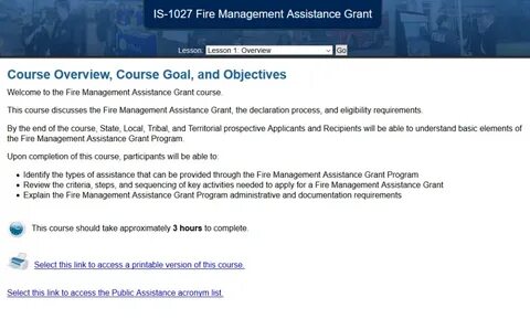 FEMA IS 1027 ANSWERS - FMAG Grants FEMACOURSES Study guide, 