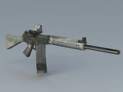 FN FAL Assault Rifle 3d model 3ds Max files free download - 