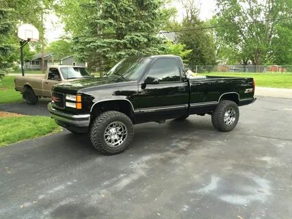 lifted gmc chevy single cab black obs old Chevy pickup truck