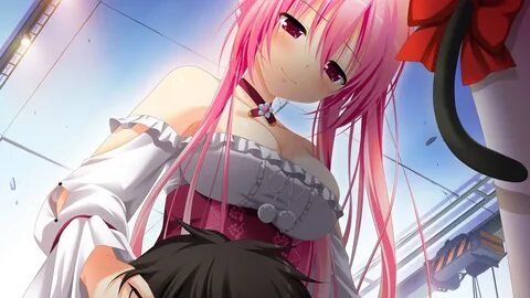 Masaüstü : Nanami Naru Gensou no Idea, Pembe saç, uzun saç, 