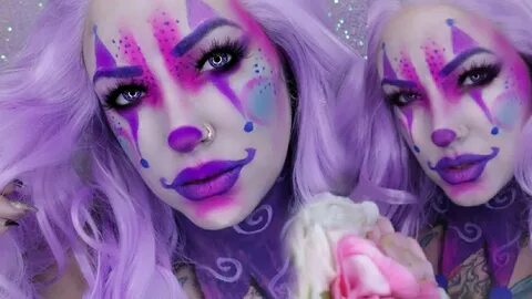 GLAM Pastel Cute Clown Halloween Makeup - YouTube