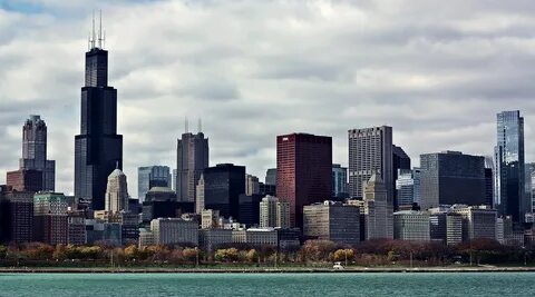 chicago Chicago's majestic skyline seen across Lake Michig. 