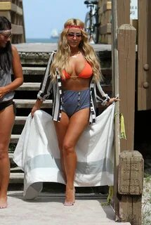 AUBREY O’DAY in Bikini on the Beach in Miami - HawtCelebs