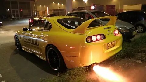 700HP Toyota Supra FROM HELL!! HUGE Flames & BURNOUTS!! - Yo