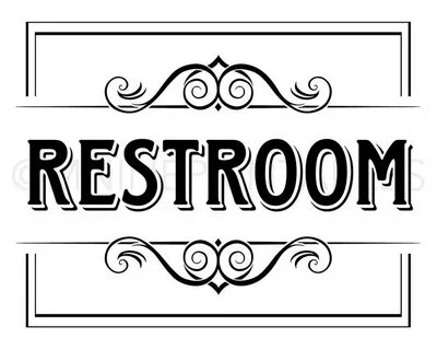 Printable RESTROOM Sign Vintage Party Signs Party Etsy