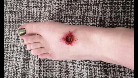 I SHOT MYSELF IN THE FOOT! Bullet wound tutorial - YouTube