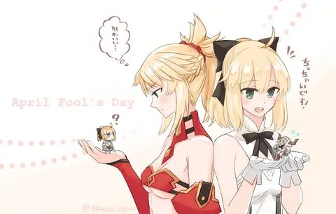 Mordred and Artoria lily One punch anime, Fate anime series,