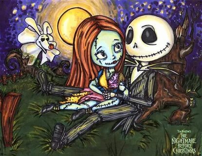 Nightmare Before Christmas Jack And Sally Wallpaper - Фото б