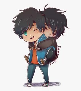 Percy Jackson Fan Art Chibi , Png Download - Nico Percy Jack