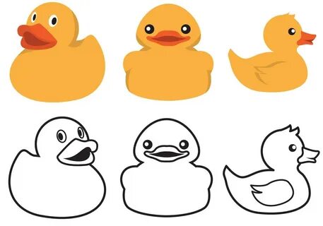 Rubber Duck Color And Outline Vector 90755 Vector Art at Vec