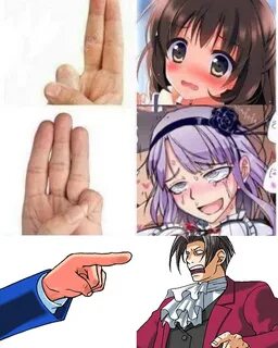 OBJECTION IN YOUR ASS! Ahegao Fingers Know Your Meme