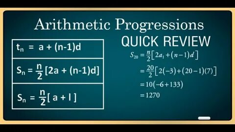Arithmetic progression quick capsule. Sequence and series le