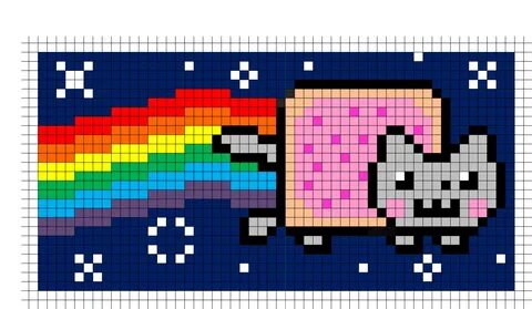 Nyan Cat Minecraft Pixel Art Template Minecraft pixel art, P