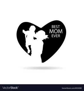 Best mom ever in heart Royalty Free Vector Image