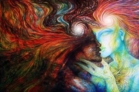 opposites attract Twin flame art, Visionary art, Flame art