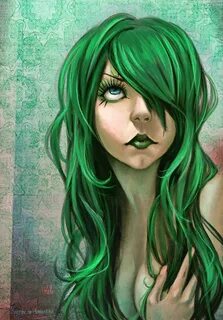 green hair by Ni-nig on deviantART Green hair girl, Green ha