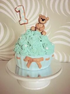 Teddy Bear Smash Cake Boys first birthday cake, Teddy bear b