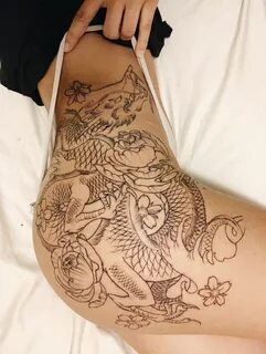 Japanese dragon tattoo Dragon thigh tattoo, Thigh tattoos wo