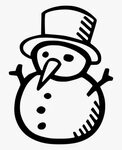 Snowman - Transparent Background Black And White Snowman Cli