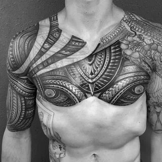 3D дизайн татуировки на груди foto tattoo ТАТУ
