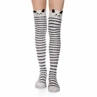 Socks Cute Panda High Knee Cotton Thigh High Girl Fun Socks 