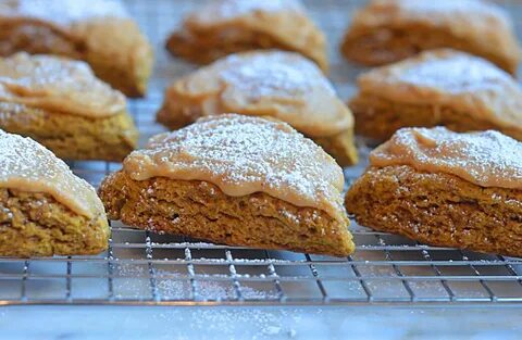 Pumpkin Scones with Spiced Pumpkin Glaze - Once Upon a Chef 