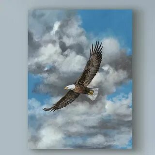 The Soaring Eagle' Acrylic Painting Print on Wrapped Canvas 
