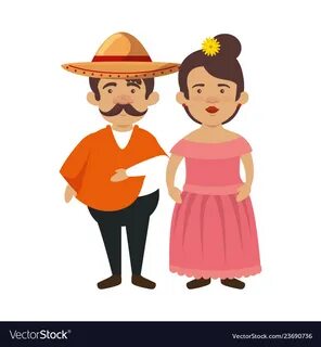 Traditional mexican couple characters Royalty Free Vector