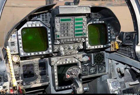 McDonnell Douglas F/A-18C Hornet cockpit. This is the busies