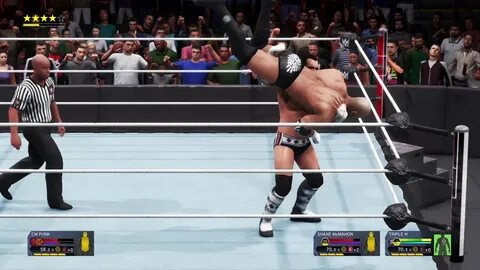 WWE 2k20 CM Punk VS Mr. McMahon, Shane McMahon, and Triphle 