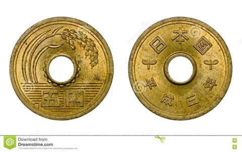 Five Japanese Yen Coin Front And Back Faces Stock Image - Image of financia...